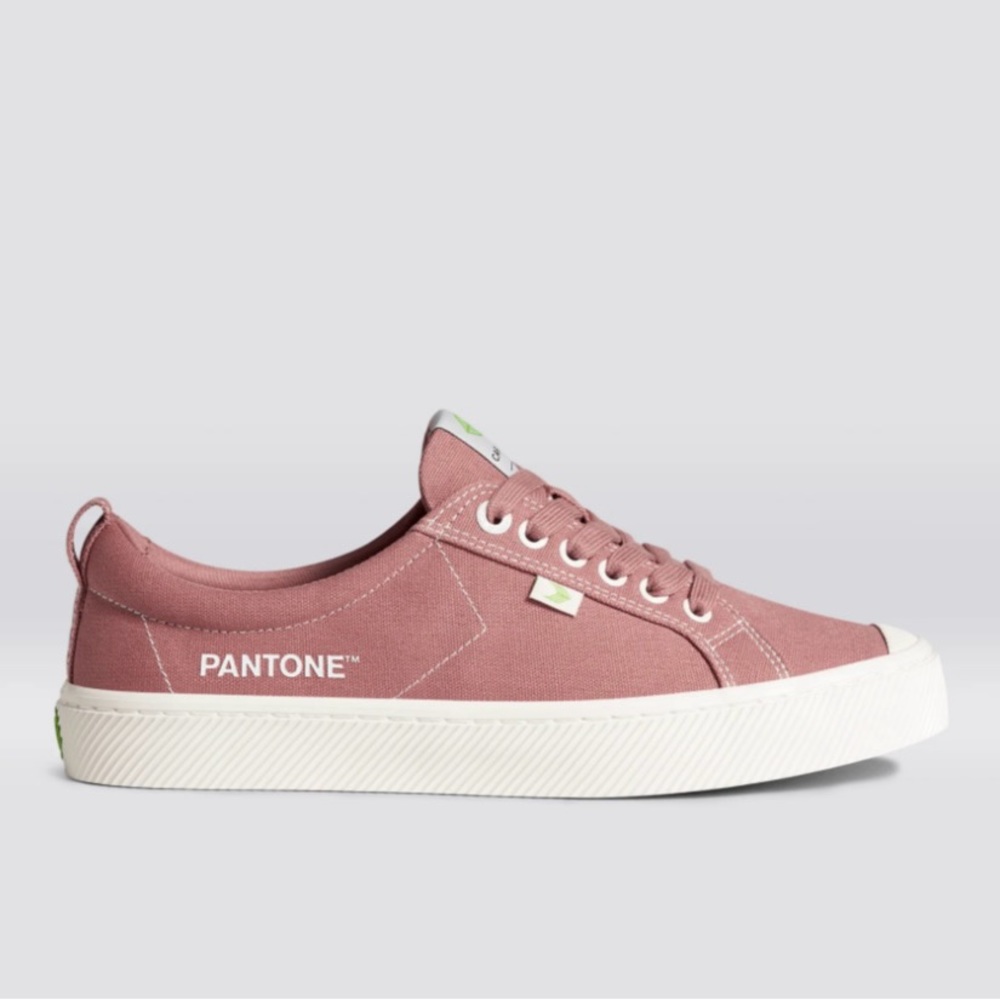 Cariuma + Pantone OCA Low Withered Rose Canvas Contrast Thread Sneaker - Picture 2 of 13